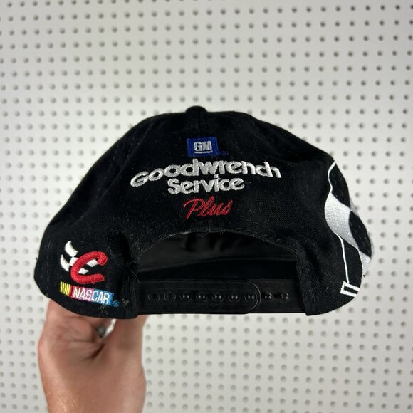 Dale Earnhardt Sr Vintage Nascar Snapback Hat Vintage 90s Black Flag Stitched #3 - Picture 5 of 6